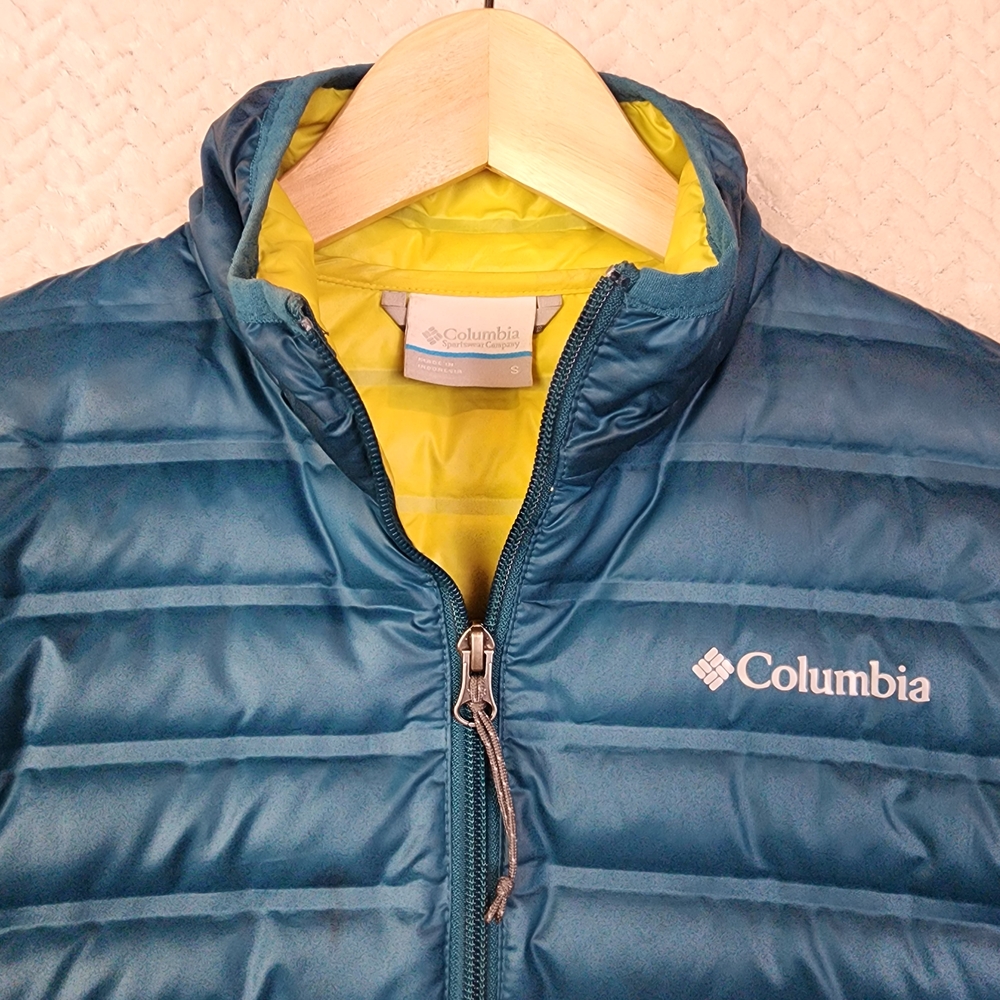 Columbia Down Puffer Jacket Teal/Green Light‎ Weight Packable Women's Small